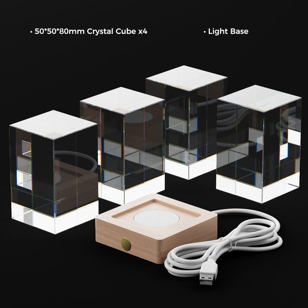 SCULPFUN MY3 Blank Crystal Cube for V5 Laser Engraving - 4 Pcs
