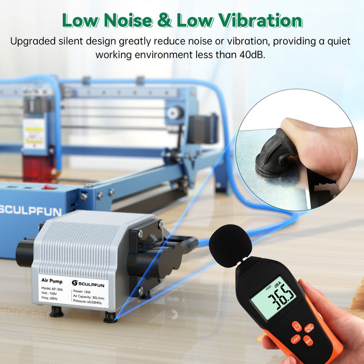 SCULPFUN 30L/Min Air Pump | Air Compressor | for Laser Engraving Machine Sculpfun SCULPFUN 30L/Min Air Pump | Air Compressor | for Laser Engraving Machine Sculpfun