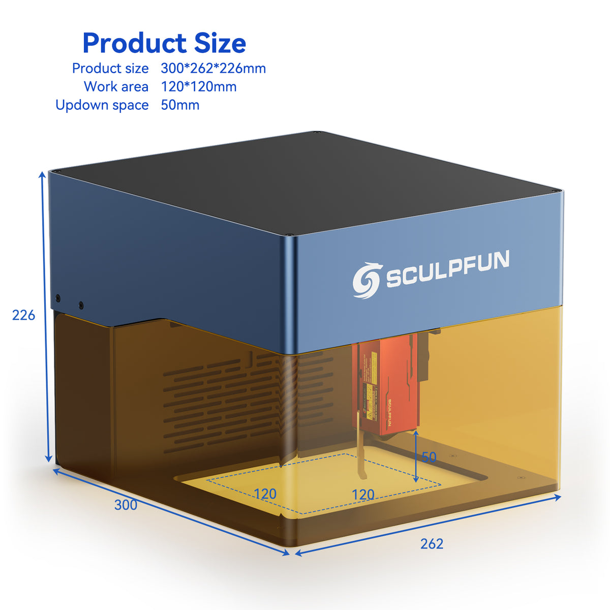 Sculpfun iCube Pro Max 10W Portable Diode Laser Engraver and Cutter | 10W powerful cutting laser.