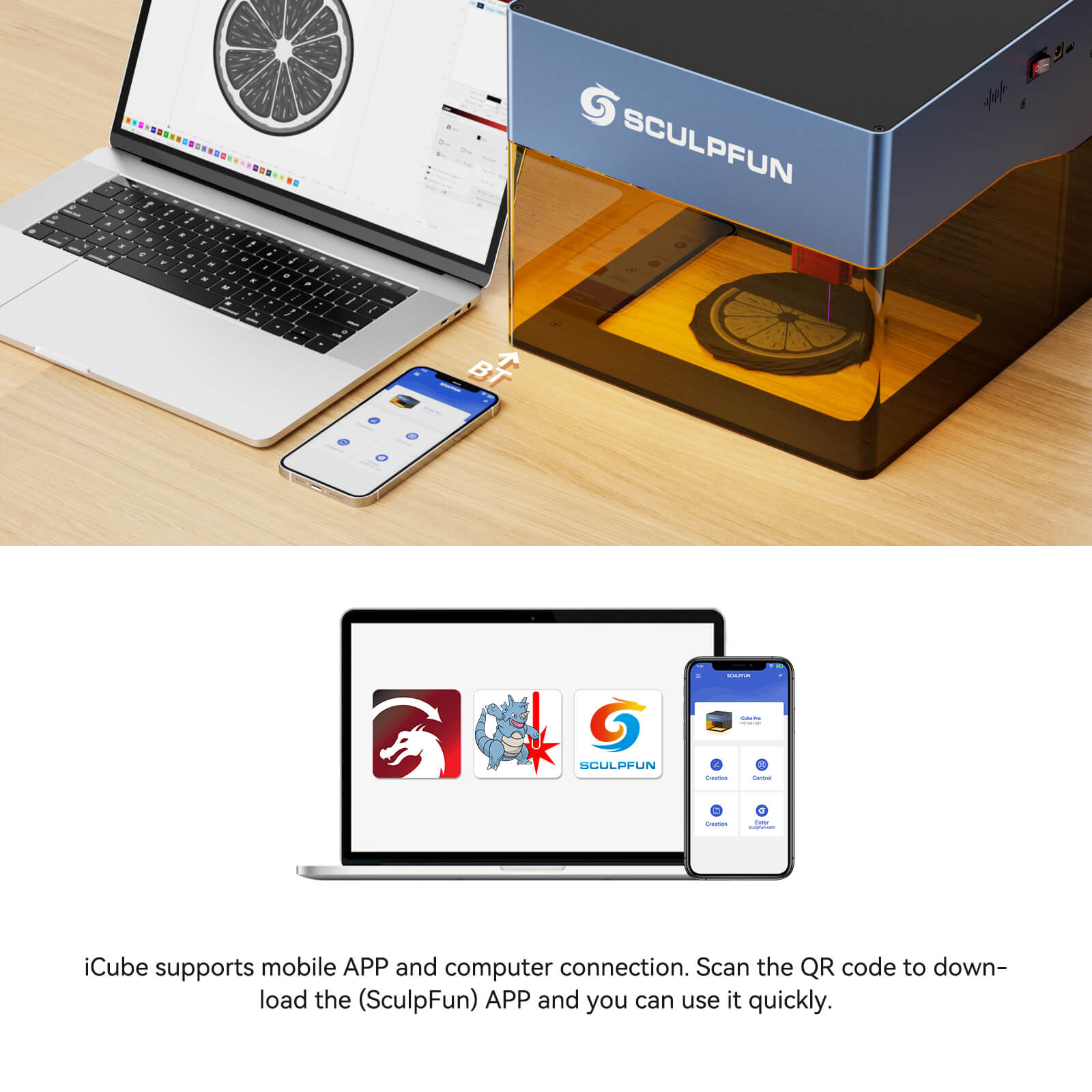 Sculpfun iCube Pro Max 10W Portable Laser Engraving Machine Sculpfun iCube Pro Max 10W Portable Laser Engraving Machine